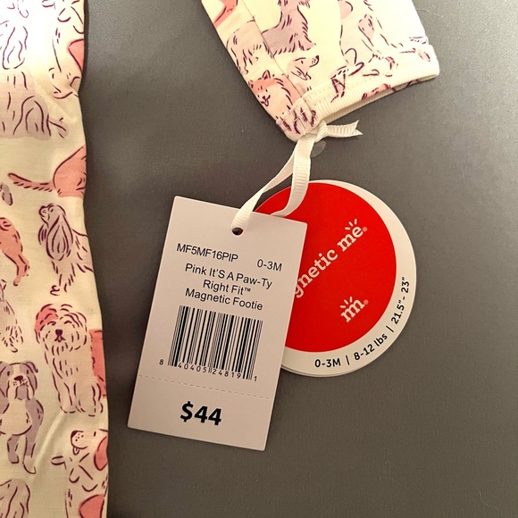 Magnetic Me Pink and Purple Animal Print Footie - Picture 2 of 2